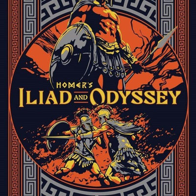 The Iliad and Odyssey Deluxe Hardcover - 3-Color Foil Art, Debossed Cover, Classic Novels, Greek Mythology Classics.