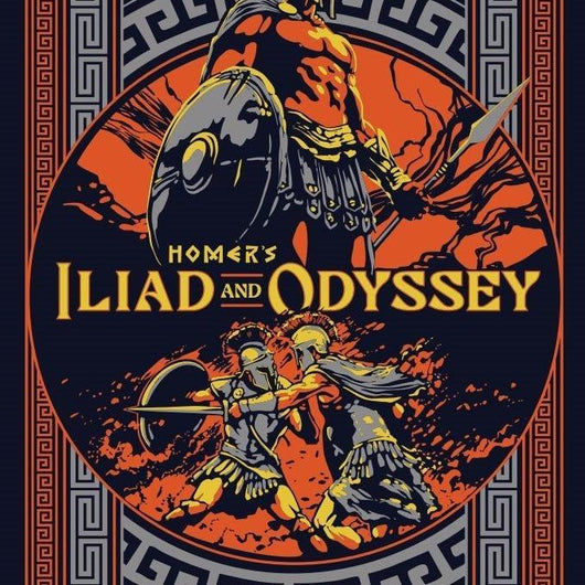 The Iliad and Odyssey Deluxe Hardcover - 3-Color Foil Art, Debossed Cover, Classic Novels, Greek Mythology Classics.
